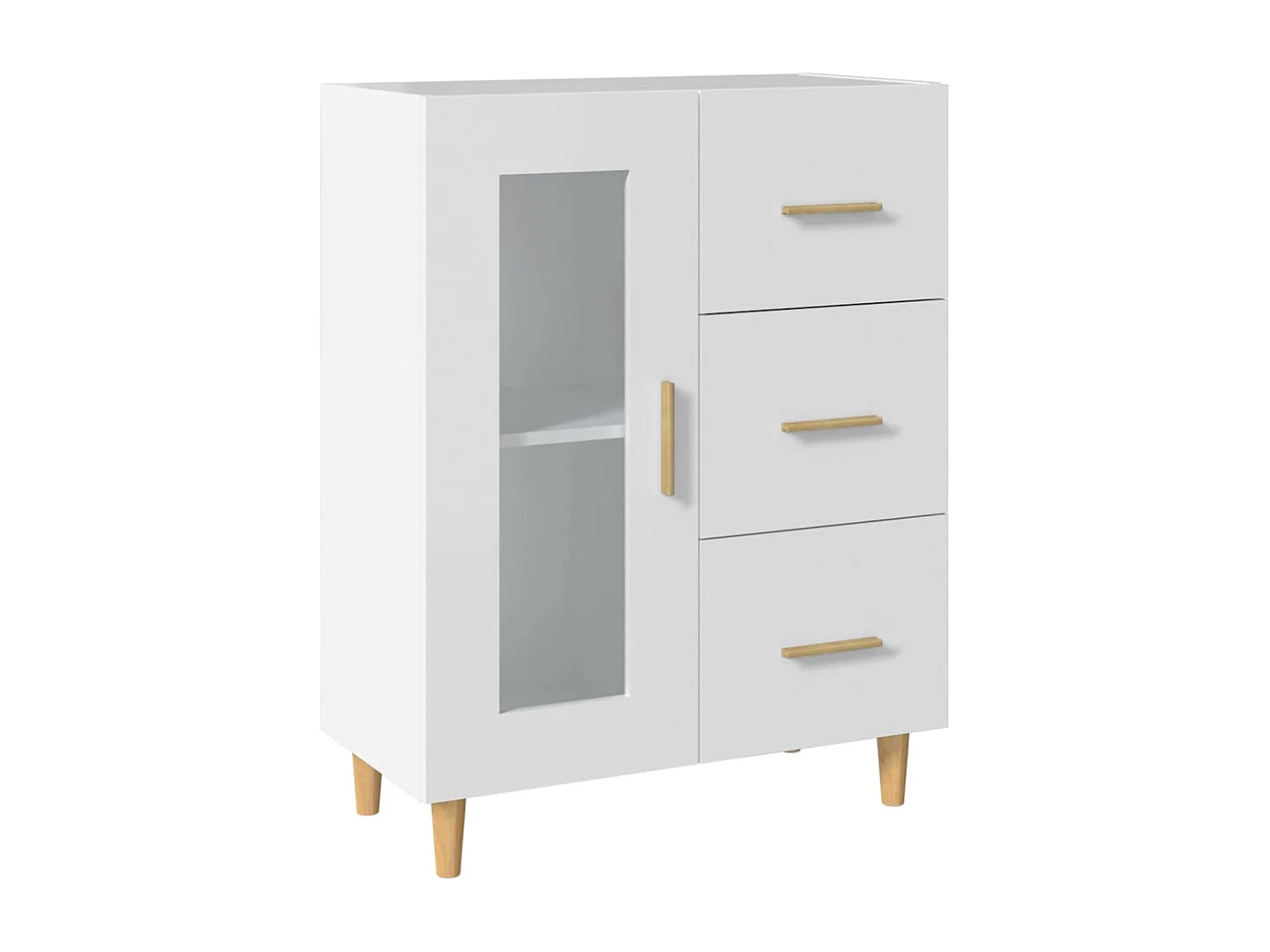Buffet blanc 69,5x34x90 cm bois d'ingénierie