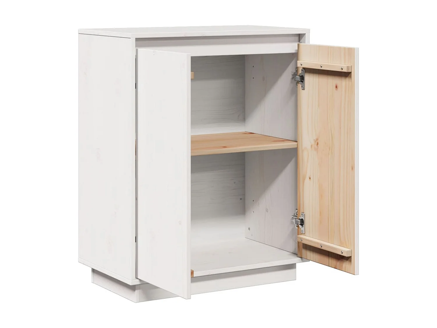 Dressoir 60x34x75 cm massief grenenhout wit