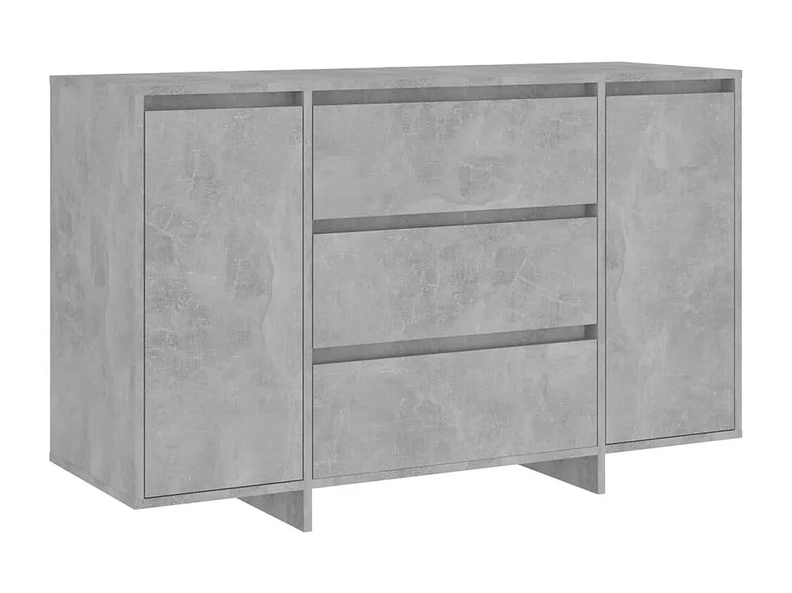 Buffet avec 3 tiroirs Gris béton 120x41x75 cm Bois d'ingénierie