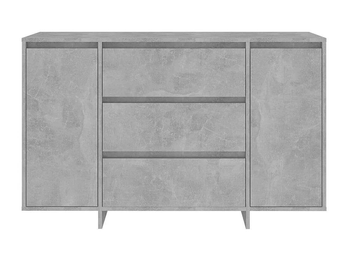 Buffet avec 3 tiroirs Gris béton 120x41x75 cm Bois d'ingénierie