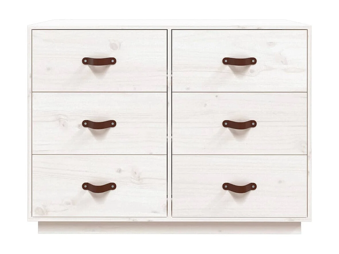 Buffet Blanc 100x40x75 cm Bois massif de pin