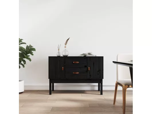 Kauf Unique Sideboard Schwarz 110x40x78 cm Massivholz Kiefer