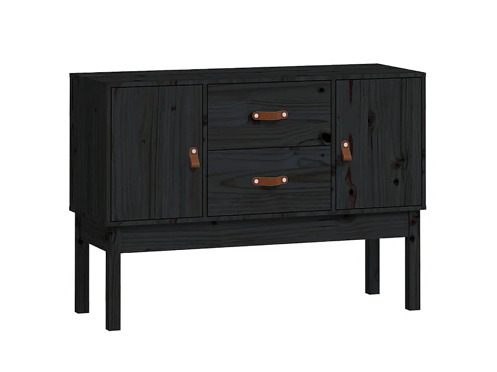 Buffet Noir 110x40x78 cm Bois massif de pin