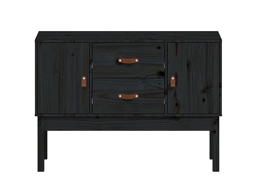 Buffet Noir 110x40x78 cm Bois massif de pin