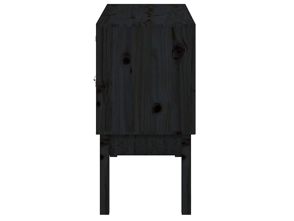 Buffet Noir 110x40x78 cm Bois massif de pin