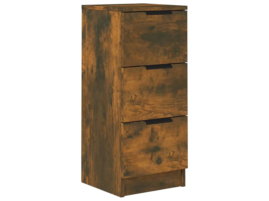 Dressoir 30x30x70 cm bewerkt hout gerookt eikenkleurig