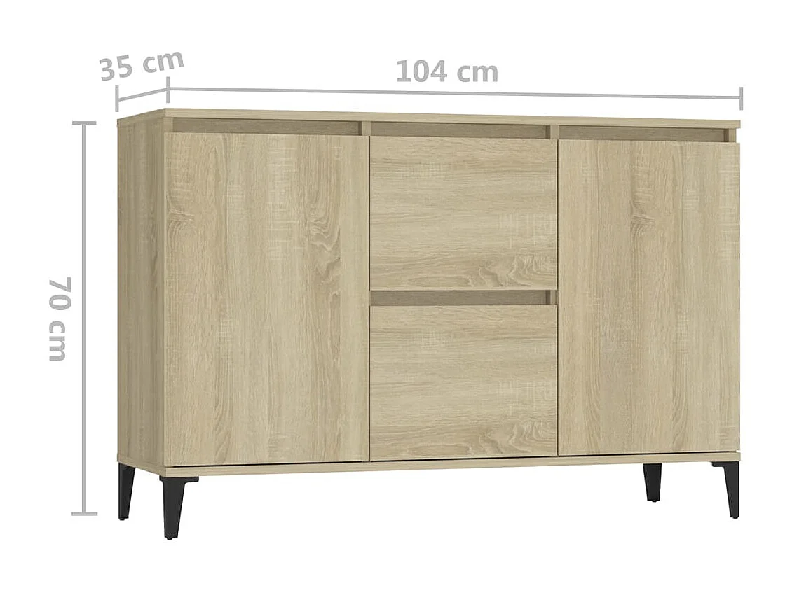 Sideboard Sonoma-Eiche 102x35x70 cm Holzwerkstoff