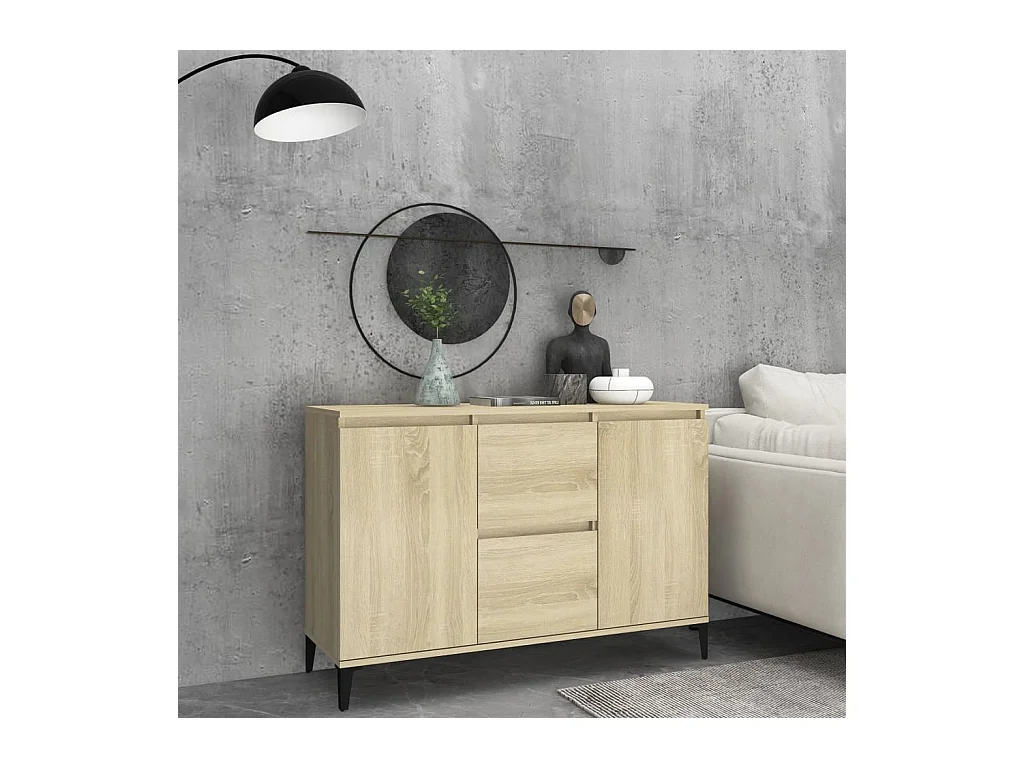 Buffet chêne sonoma 102x35x70 cm bois d'ingénierie