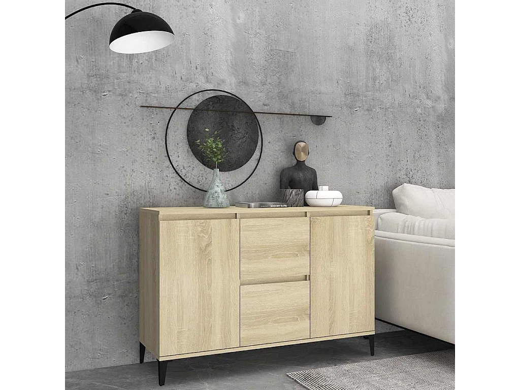 Aparador madera contrachapada color roble Sonoma 102x35x70 cm