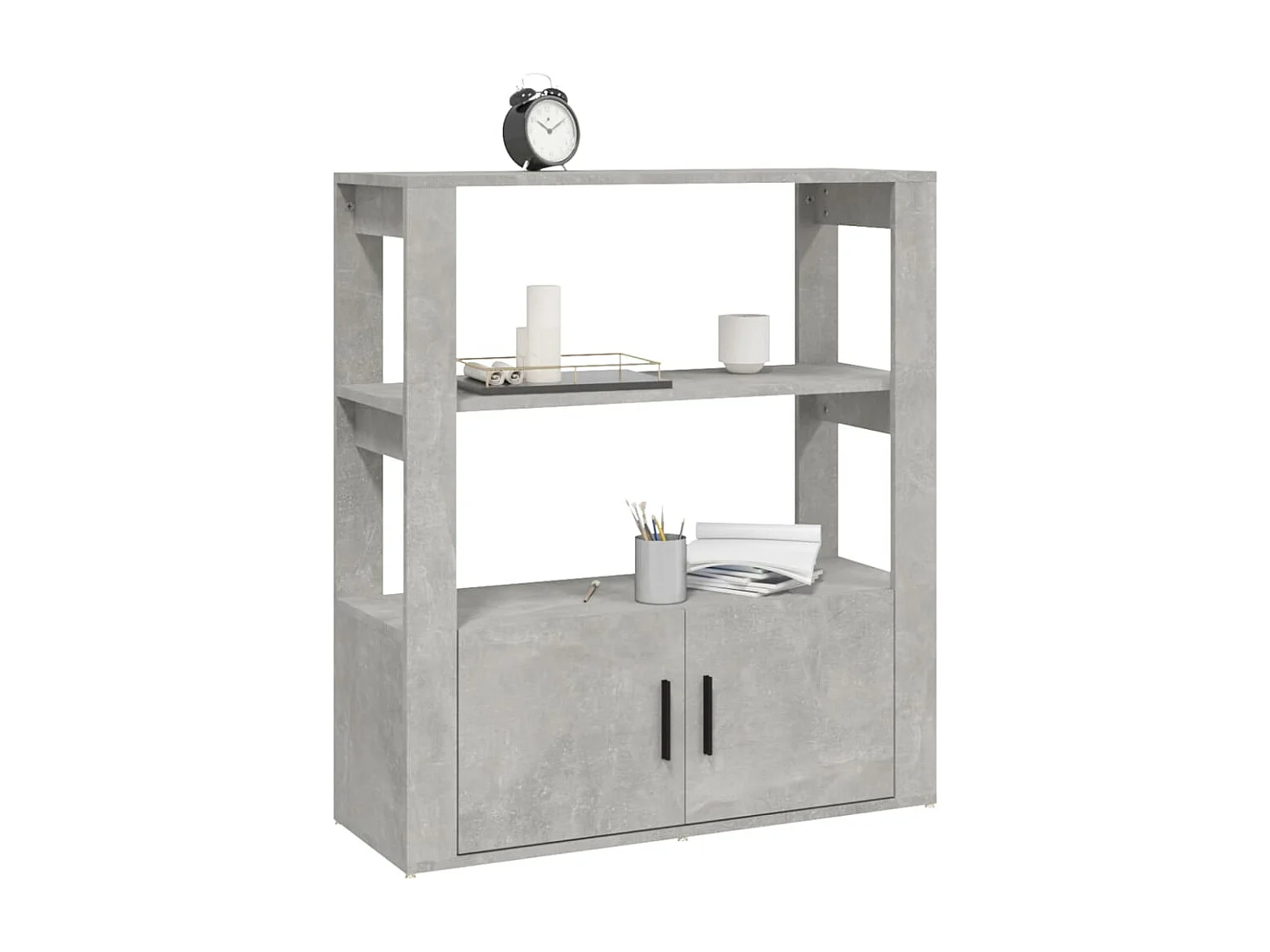 Buffet Gris béton 80x30x90 cm Bois d'ingénierie