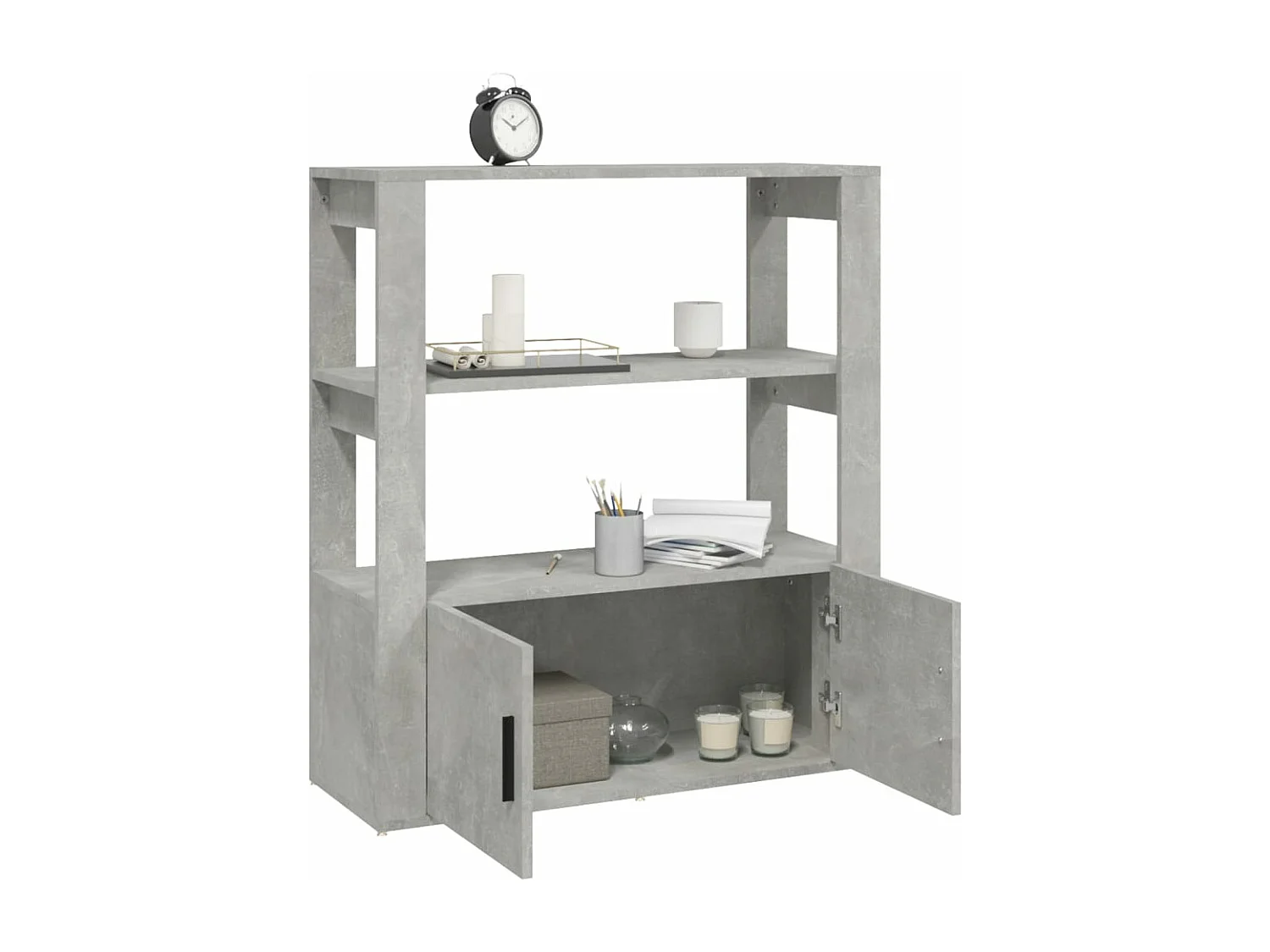 Buffet Gris béton 80x30x90 cm Bois d'ingénierie