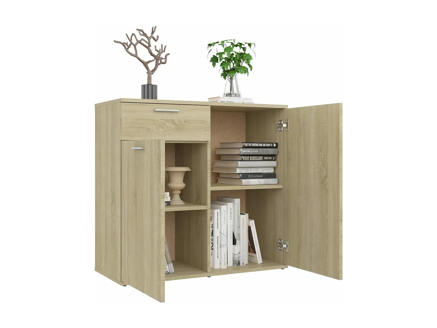 Buffet chêne sonoma 80x36x75 cm bois d'ingénierie