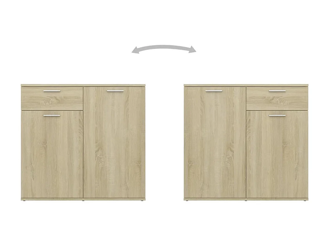Buffet chêne sonoma 80x36x75 cm bois d'ingénierie