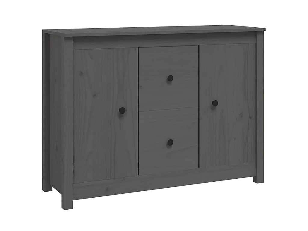 Buffet Gris 100x35x74 cm Bois massif de pin
