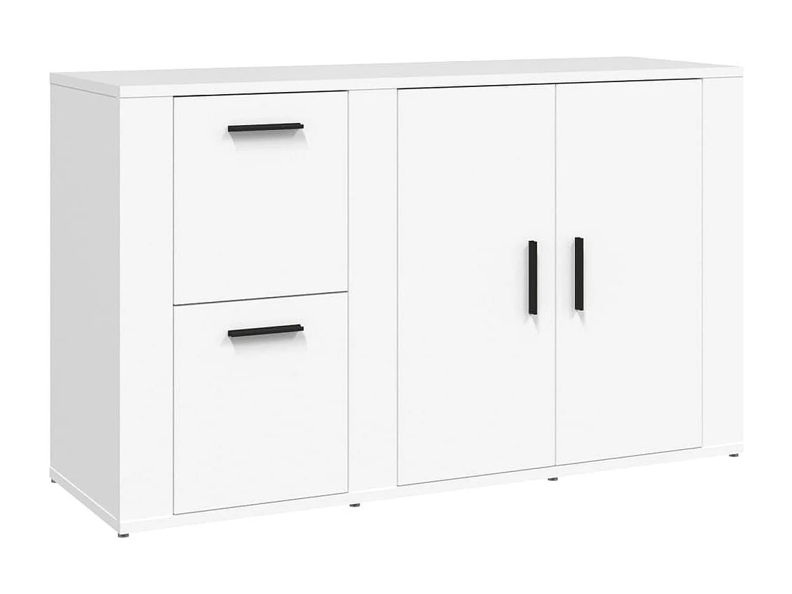 Aparador de madera contrachapada blanco 100x33x59,5 cm