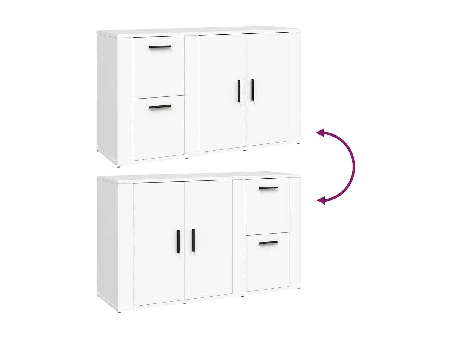 Buffet Blanc 100x33x59,5 cm Bois d'ingénierie