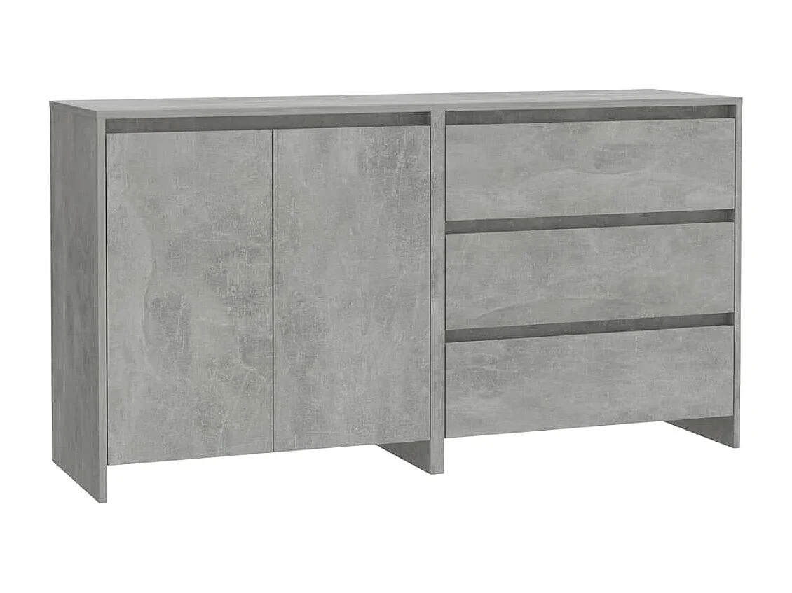 2 st Dressoirs bewerkt hout betongrijs