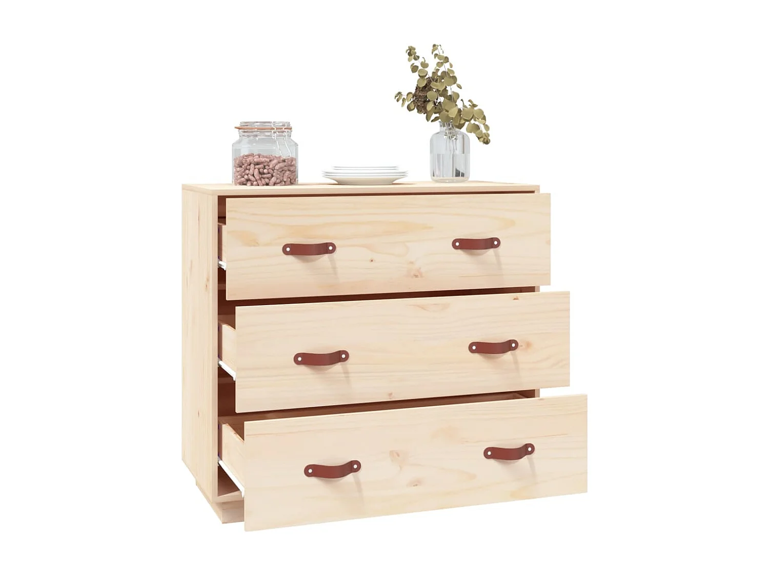 Dressoir 80x40x75 cm massief grenenhout