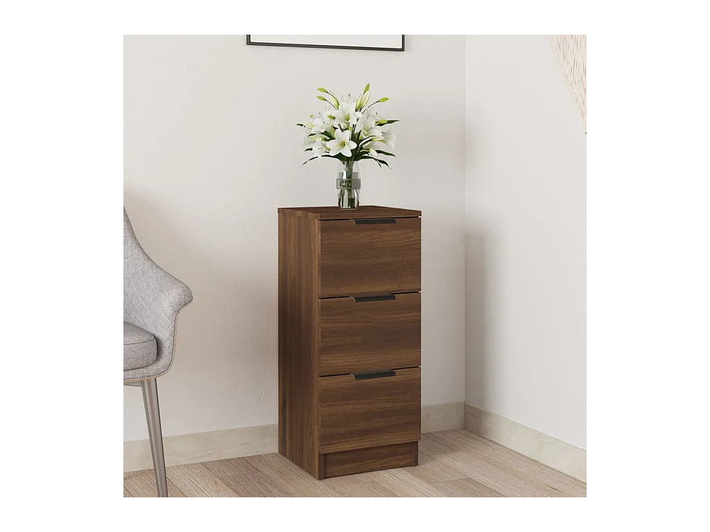 Dressoir 30x30x70 cm bewerkt hout bruin eikenkleur