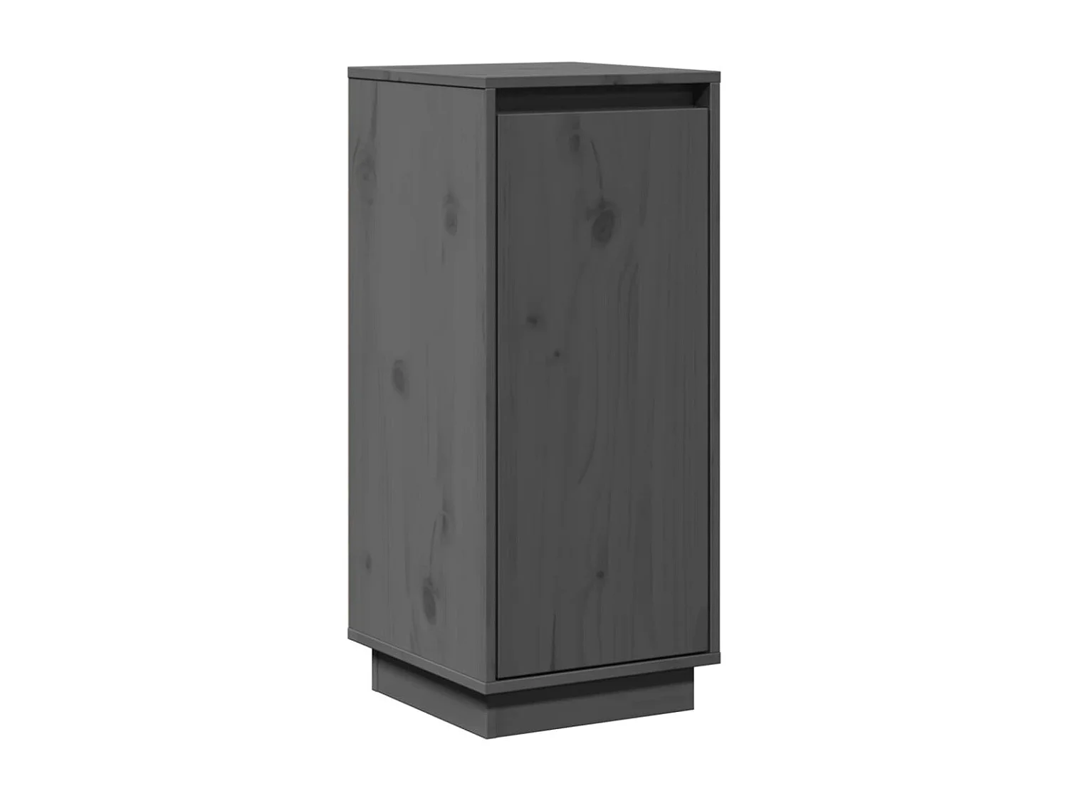 Aparador 2 uds madera maciza de pino gris 31,5x34x75 cm