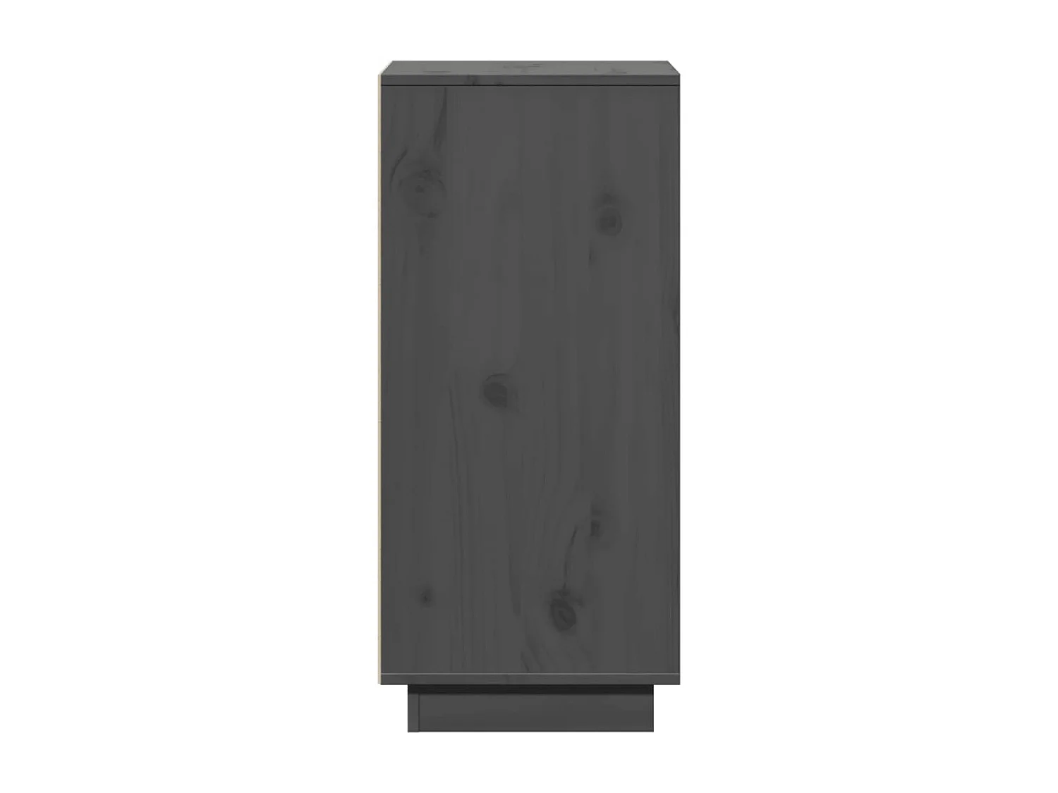 Aparador 2 uds madera maciza de pino gris 31,5x34x75 cm