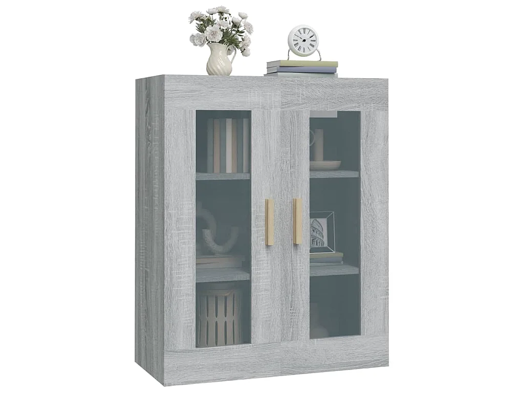 Armadietto Pensile a Parete Grigio Sonoma 69,5x34x90 cm