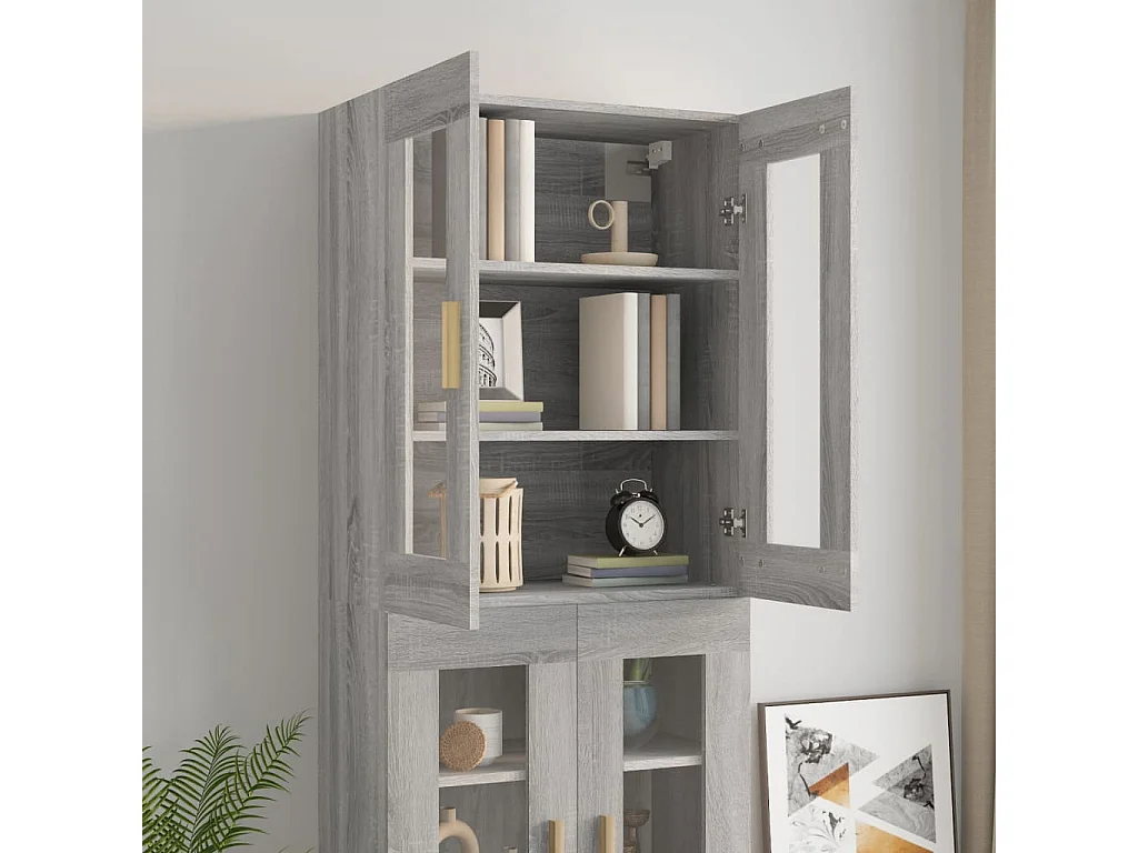 Armadietto Pensile a Parete Grigio Sonoma 69,5x34x90 cm