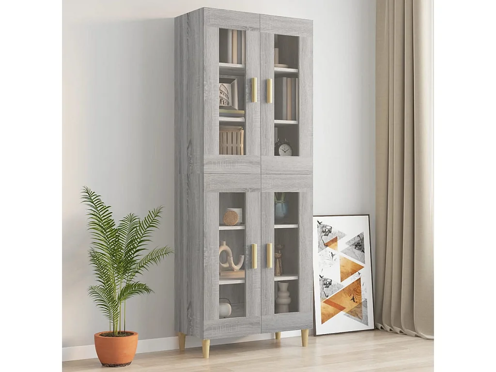 Armadietto Pensile a Parete Grigio Sonoma 69,5x34x90 cm