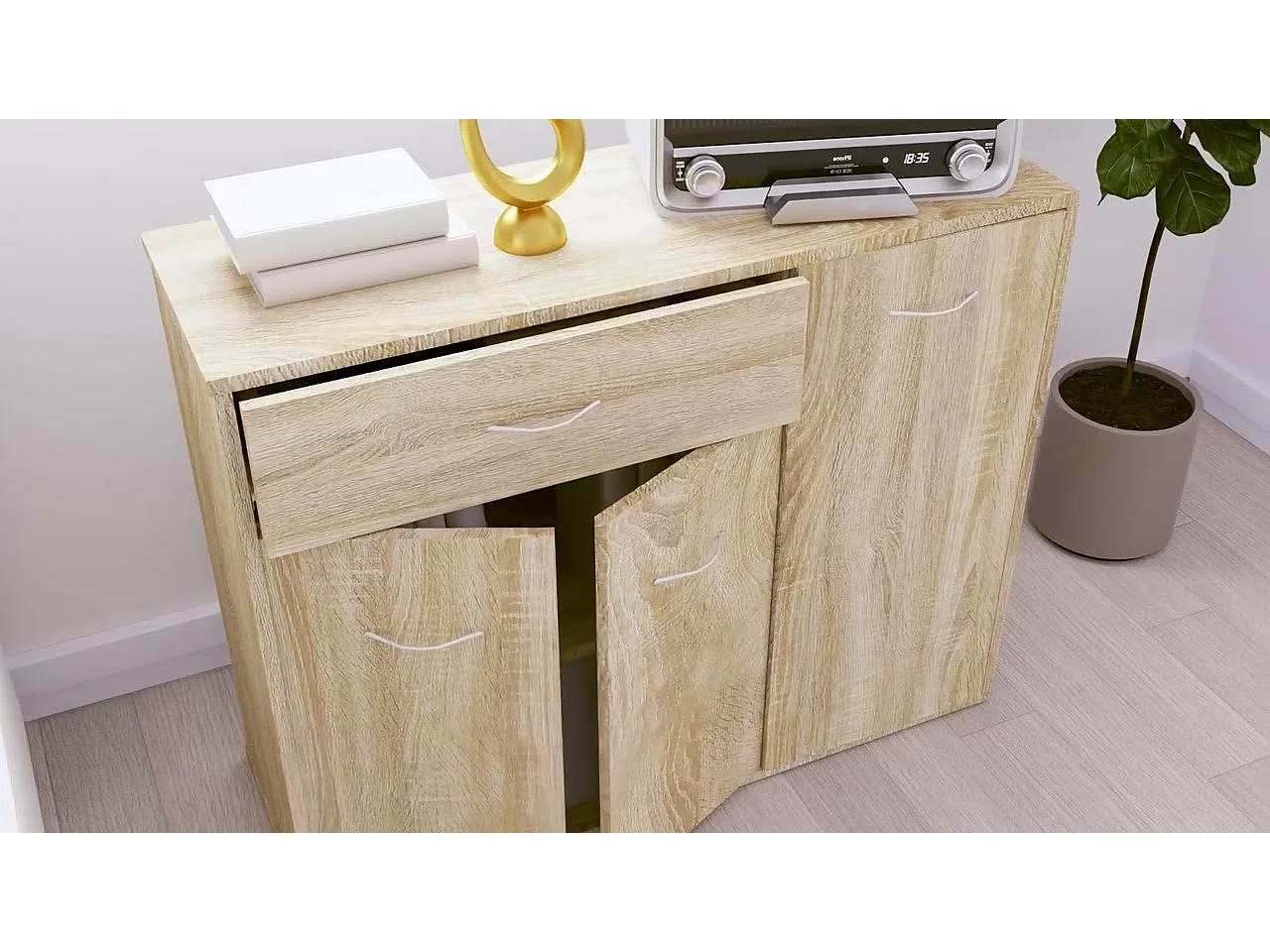 Buffet Chêne sonoma 88x30x70 cm Bois d'ingénierie