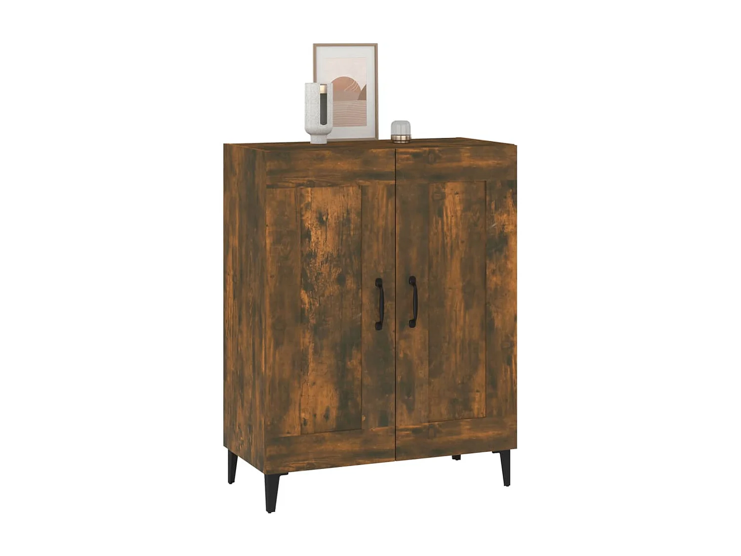 Buffet chêne fumé 69,5x34x90 cm bois d'ingénierie