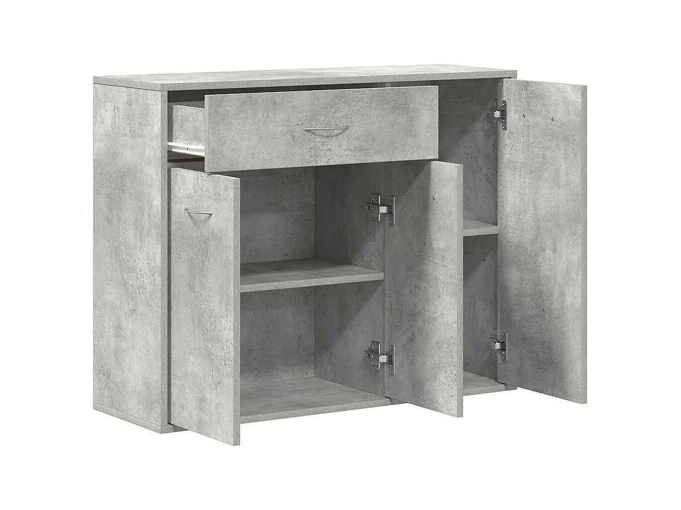 Dressoir 88x30x70 cm bewerkt hout betongrijs