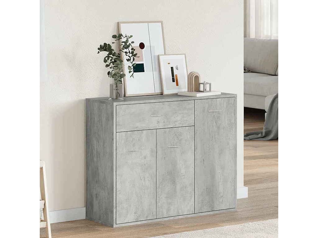 Buffet Gris béton 88x30x70 cm Bois d'ingénierie