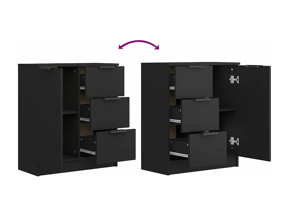 Sideboard Schwarz 60x30x70 cm Holzwerkstoff