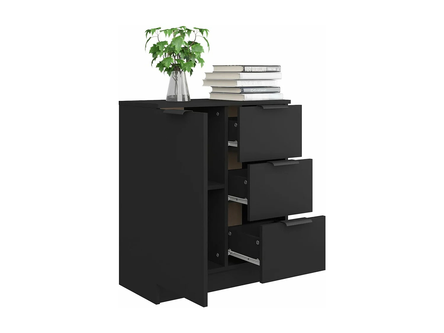 Sideboard Schwarz 60x30x70 cm Holzwerkstoff