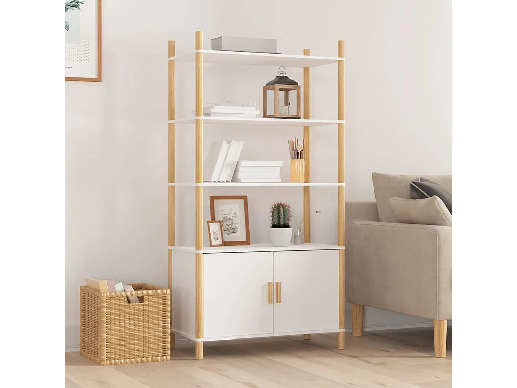 Buffet haut Blanc 80x40x153 cm Bois d'ingénierie