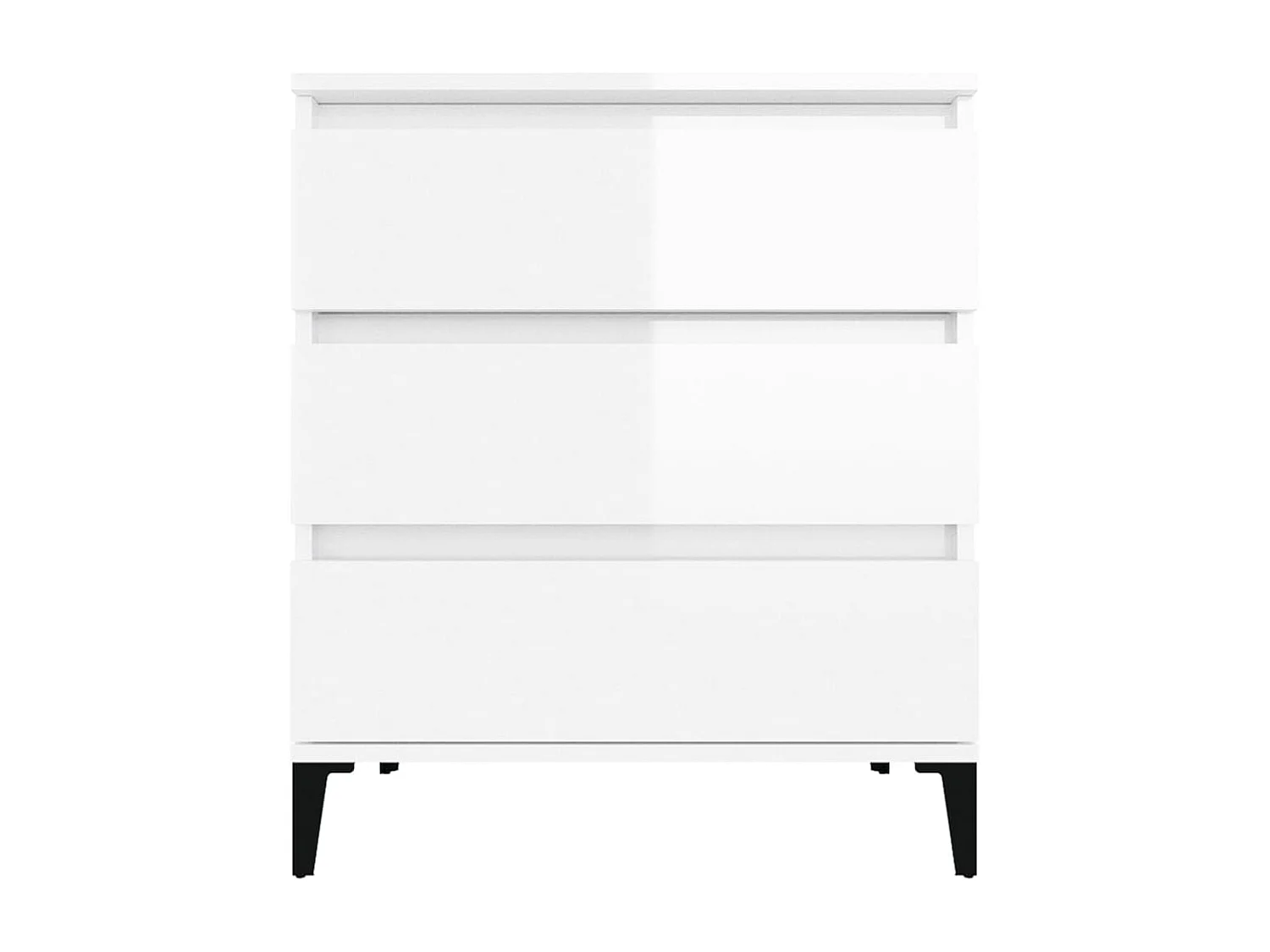 Aparador de madera contrachapada blanco brillante 60x35x70 cm