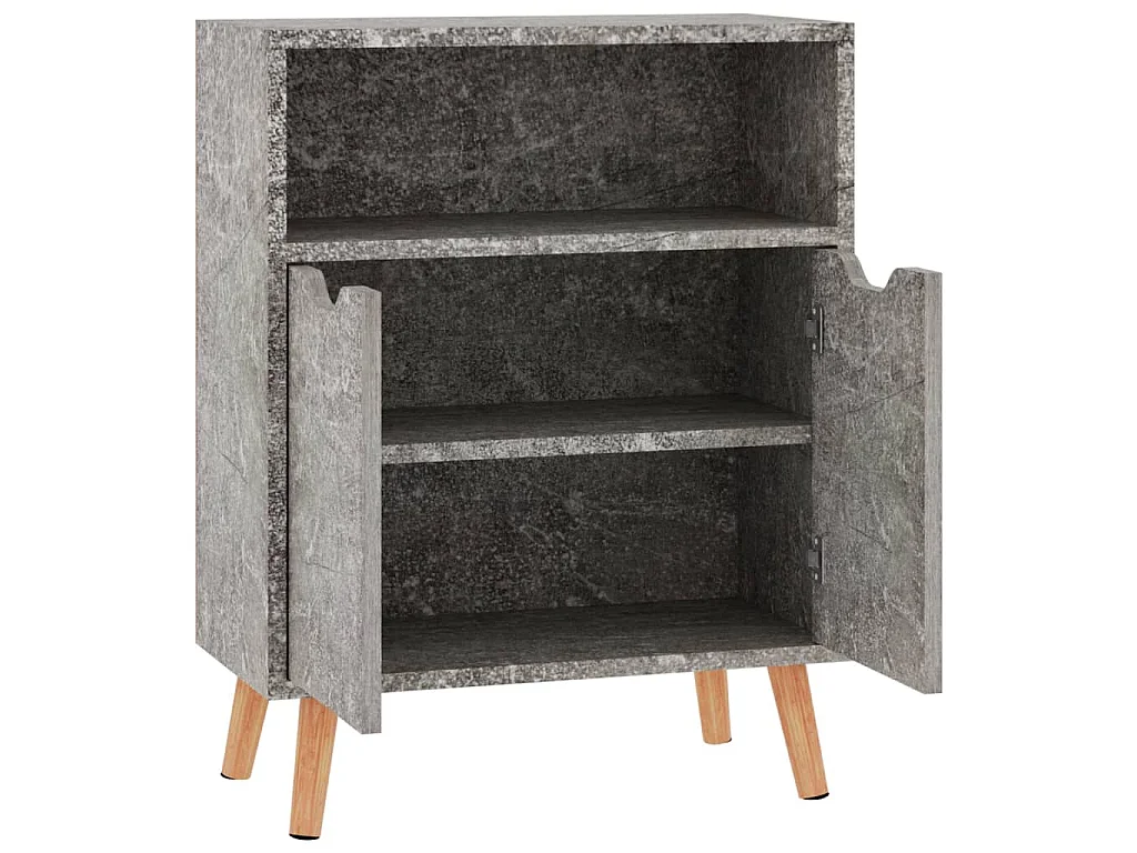 Buffet gris béton 60x30x72 cm bois d'ingénierie