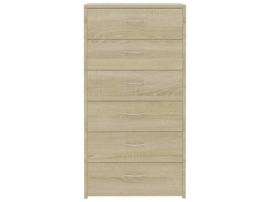 Dressoir met 6 lades 50x34x96 cm bewerkt hout sonoma eikenkleur