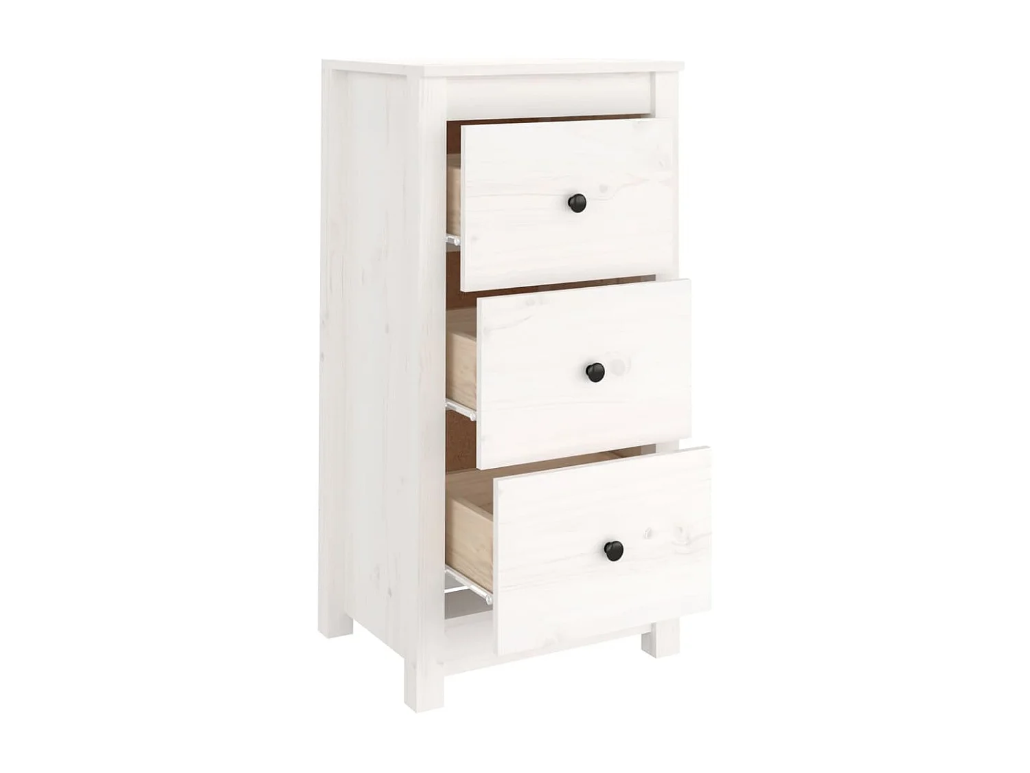 Buffet blanc 40x35x80 cm bois massif de pin