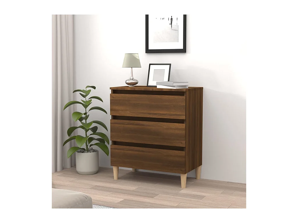 Dressoir 60x35x69 cm bewerkt hout bruin eikenkleur