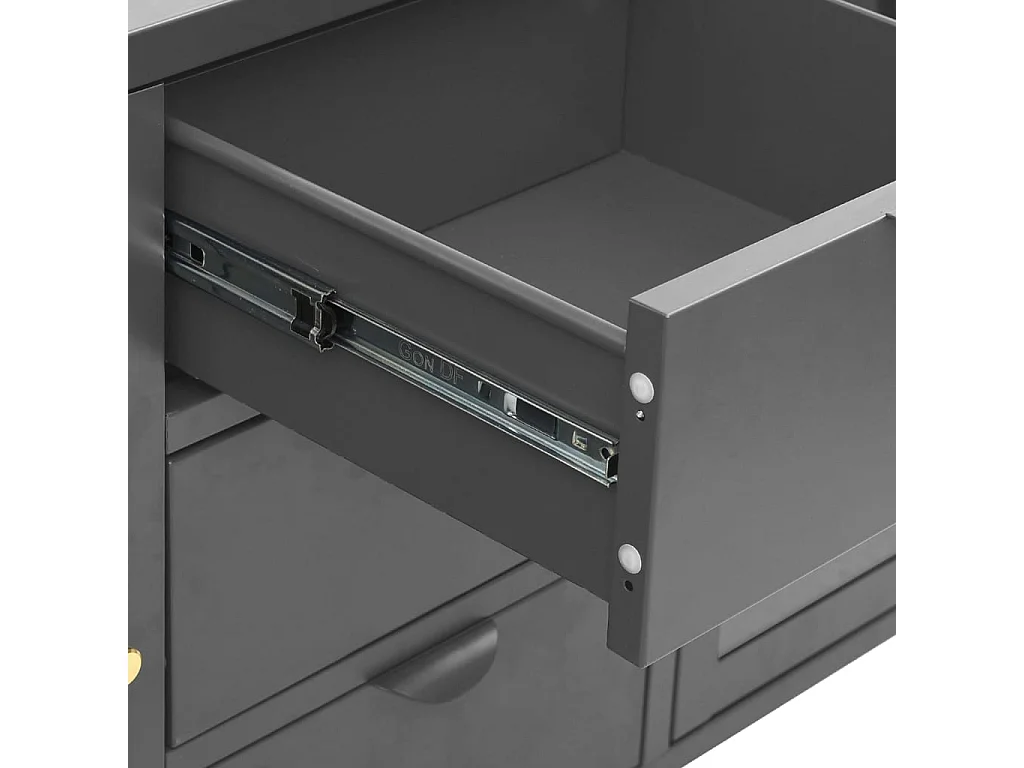 Dressoir 105x35x70 cm staal en gehard glas antracietkleurig