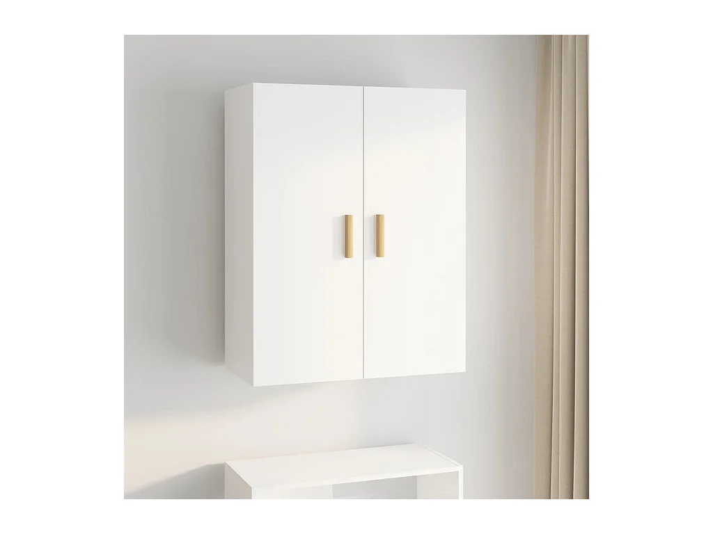 Armoire murale suspendue Blanc brillant 69,5x34x90 cm