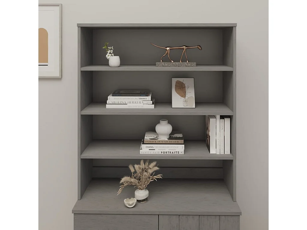 Dessus de buffet HAMAR Gris clair 90x30x100 cm Bois de pin