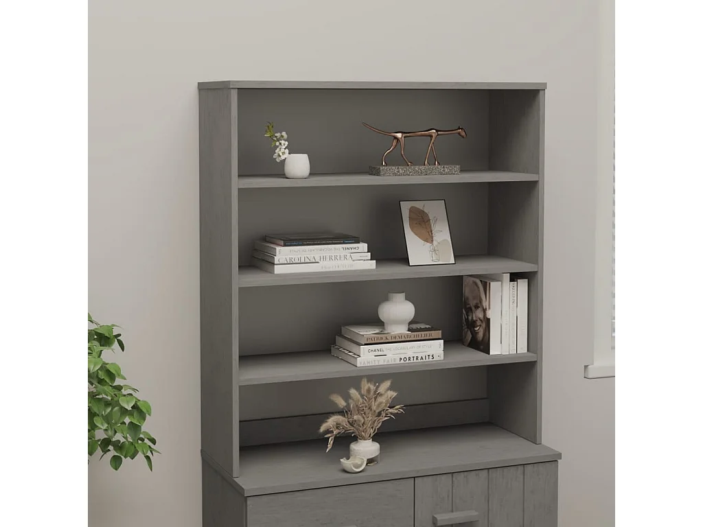Dessus de buffet HAMAR Gris clair 90x30x100 cm Bois de pin