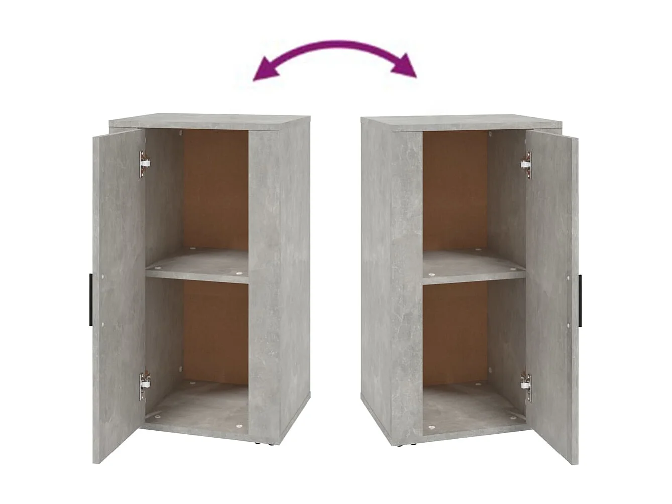 Dressoir 40x33x70 cm bewerkt hout betongrijs