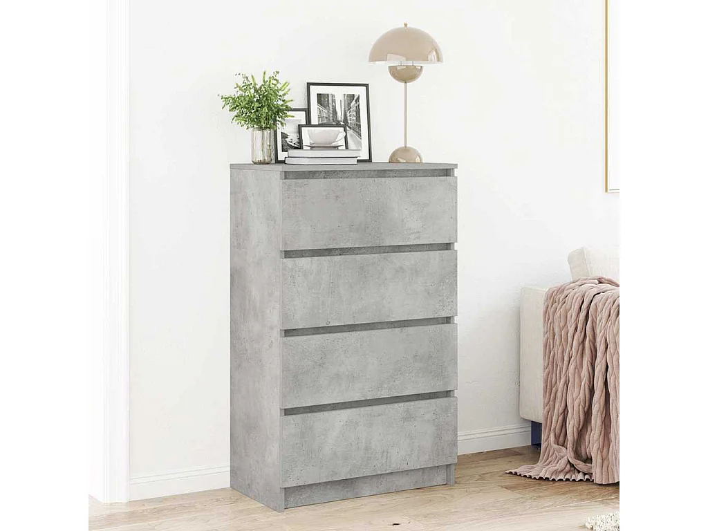 Buffet Gris béton 60x35x98,5 cm Bois d'ingénierie