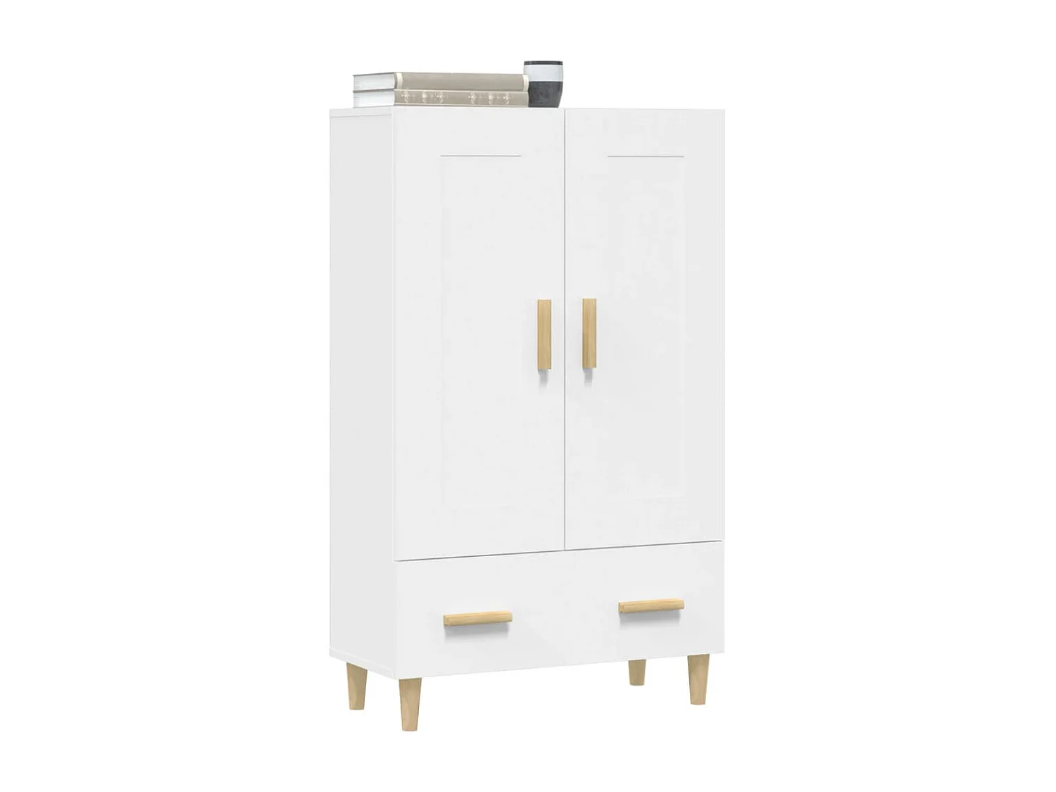 Credenza Bianca 70x31x115 cm in Legno Ingegnerizzato