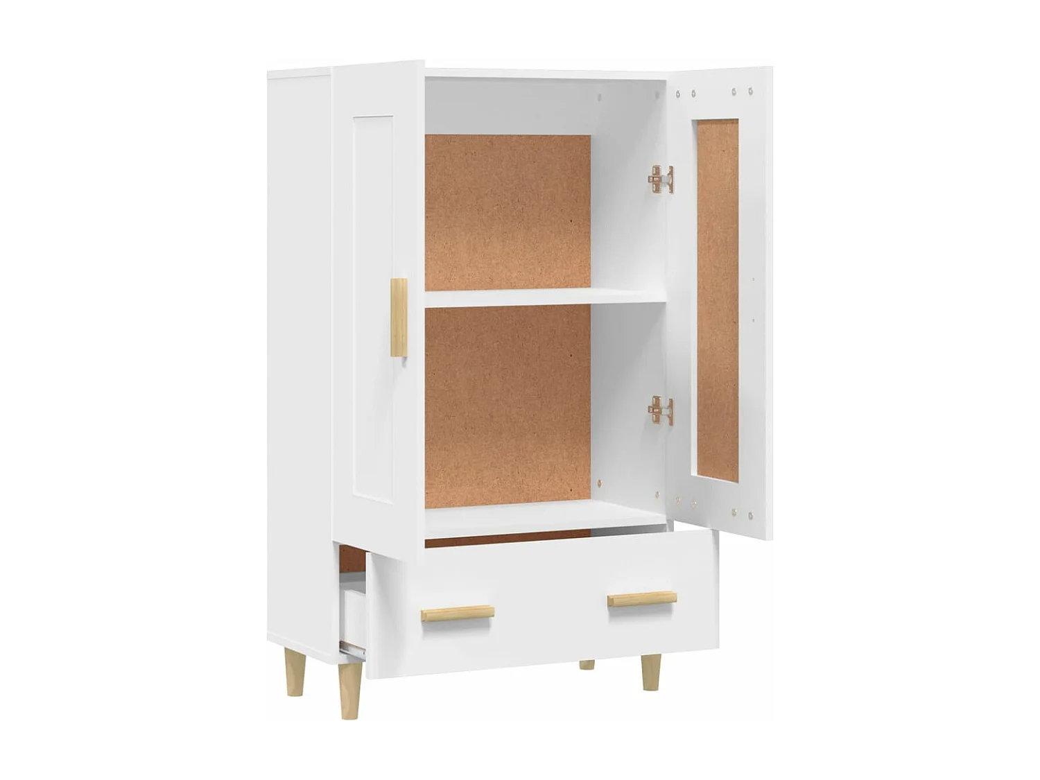 Credenza Bianca 70x31x115 cm in Legno Ingegnerizzato