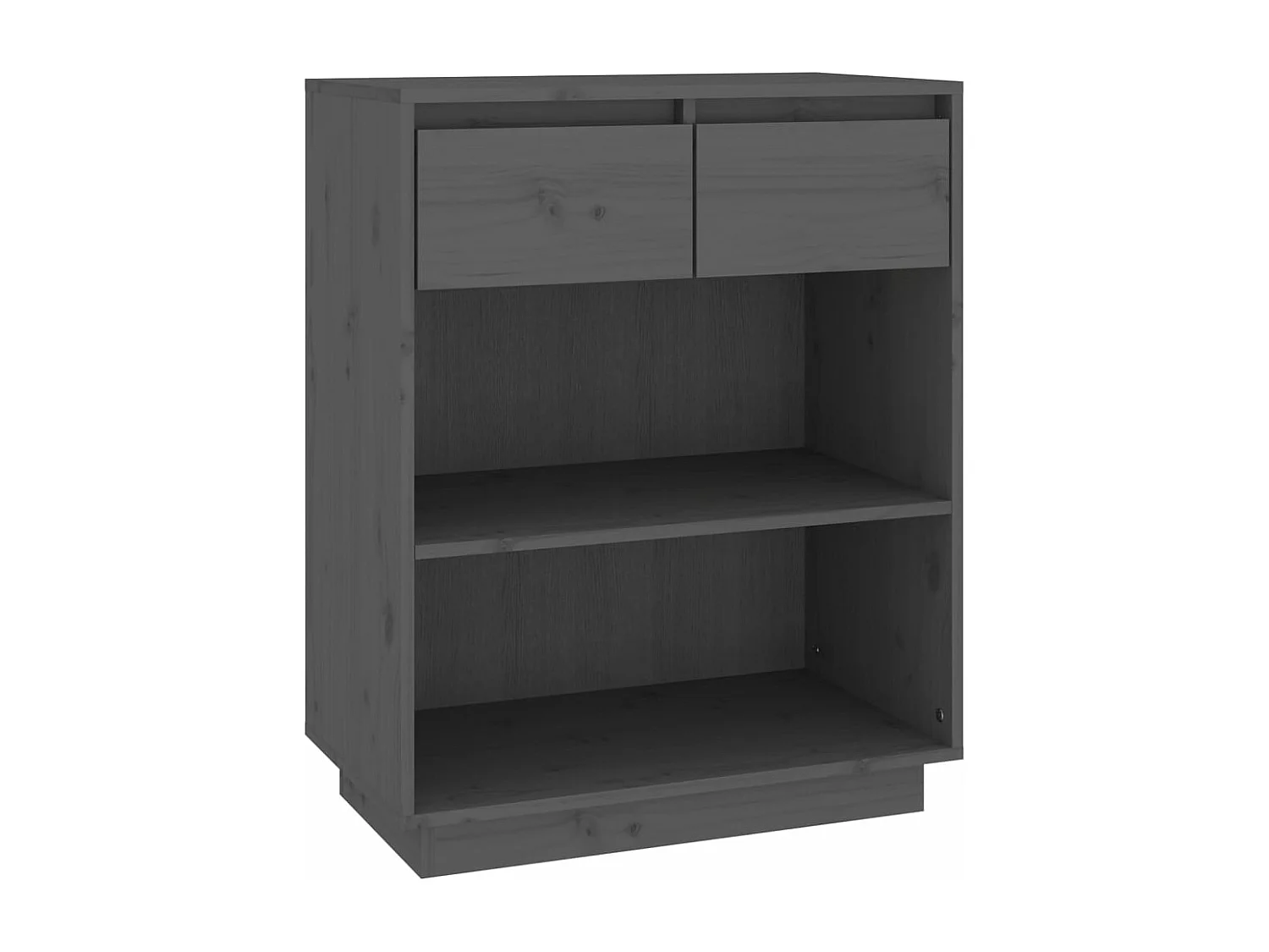 Wandkast 60x34x75 cm massief grenenhout grijs