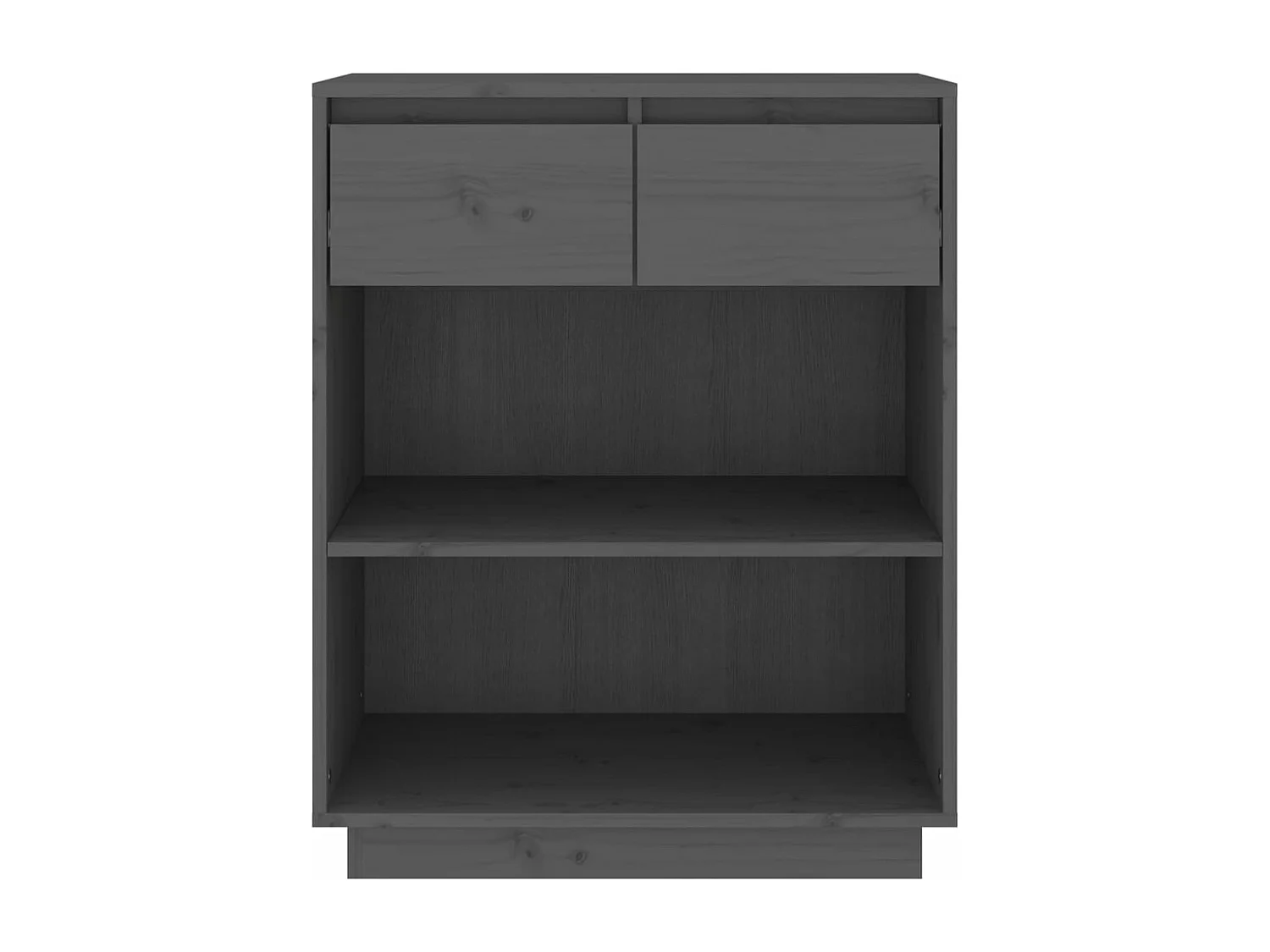 Wandkast 60x34x75 cm massief grenenhout grijs